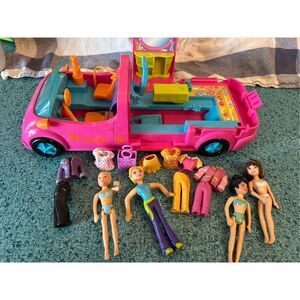 Polly Pocket Party Pink Limousine fashion doll accessory bundle 9701